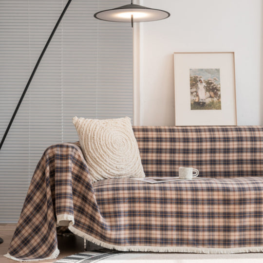 Cottage Plaid Sofa Cover