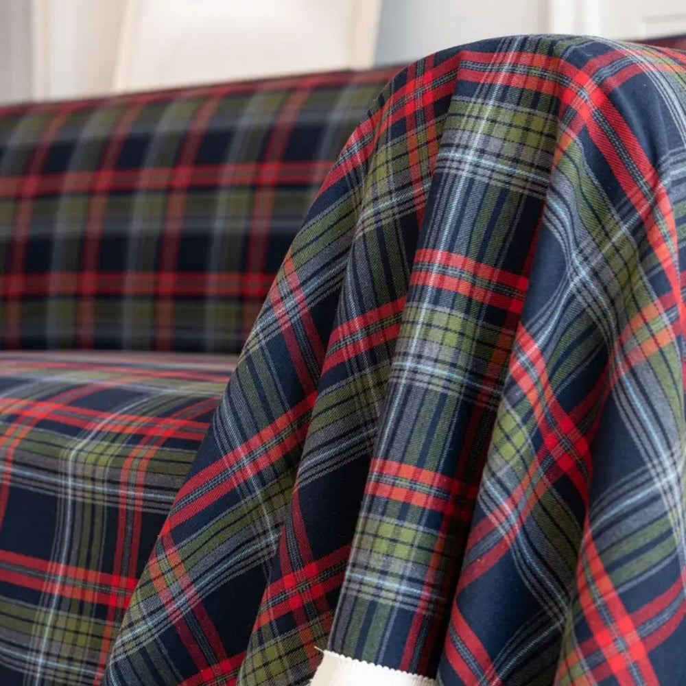 Cottage Plaid Sofa Cover