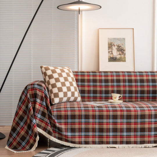 Cottage Plaid Sofa Cover
