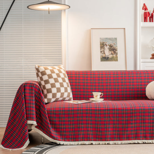 Cottage Plaid Sofa Cover