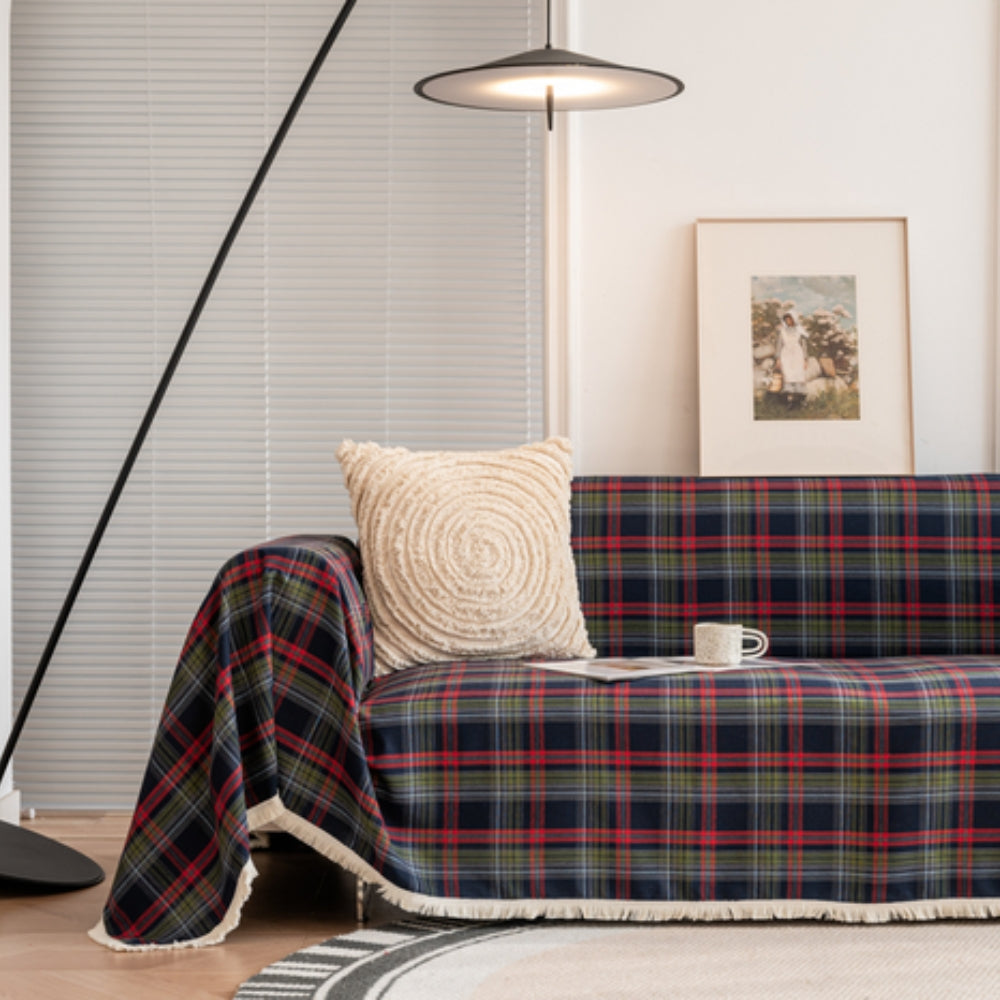 Cottage Plaid Sofa Cover