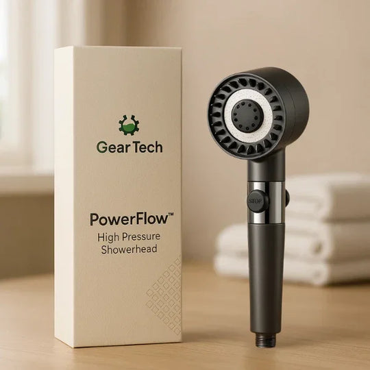 High-Pressure Showerhead - Filtration System - Water-Saving Design
