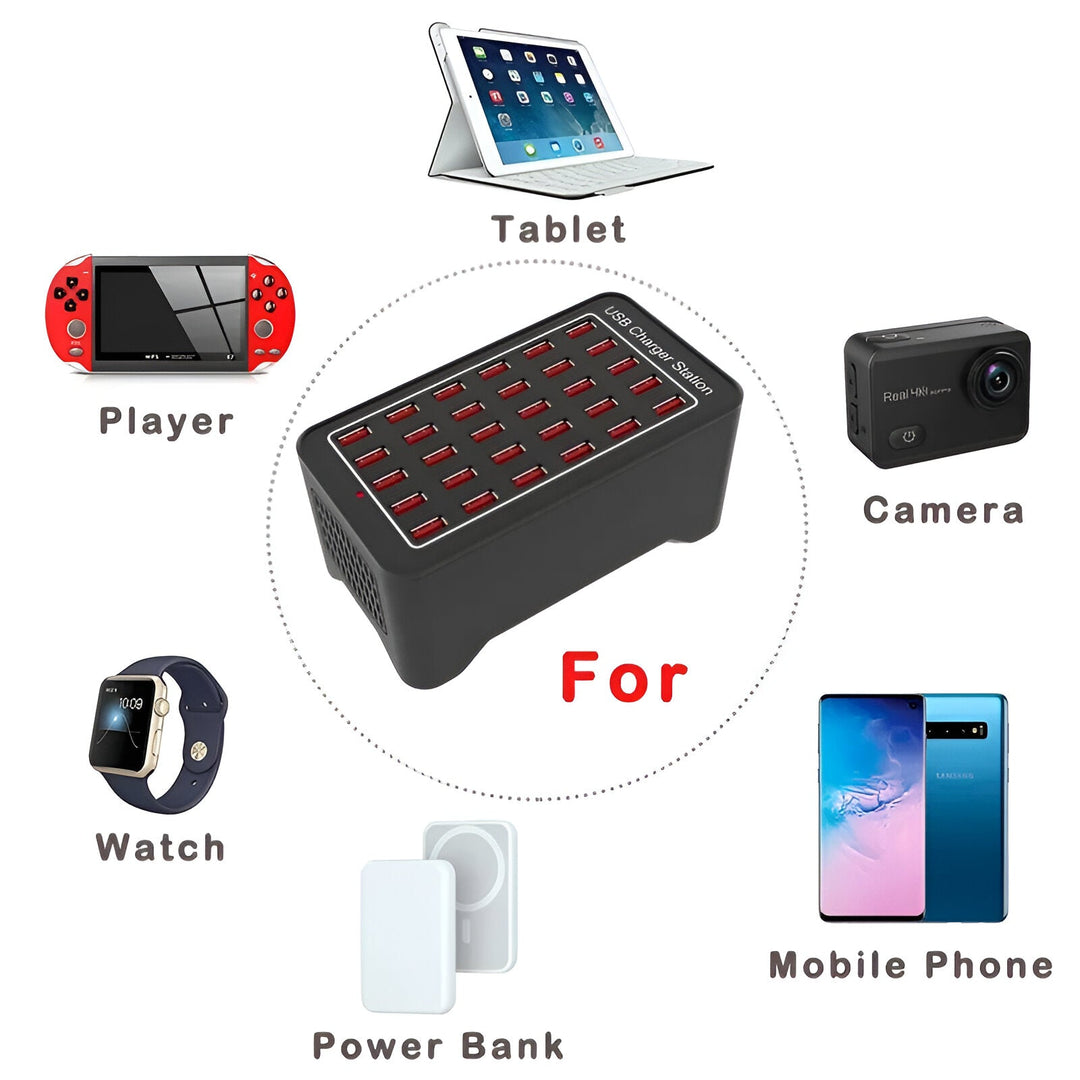 Universal Multi-USB Charging Station with 30 Ports - PowerPort Pro 30