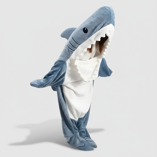 Hoodie Blanket - Shark Design - Wearable Throw