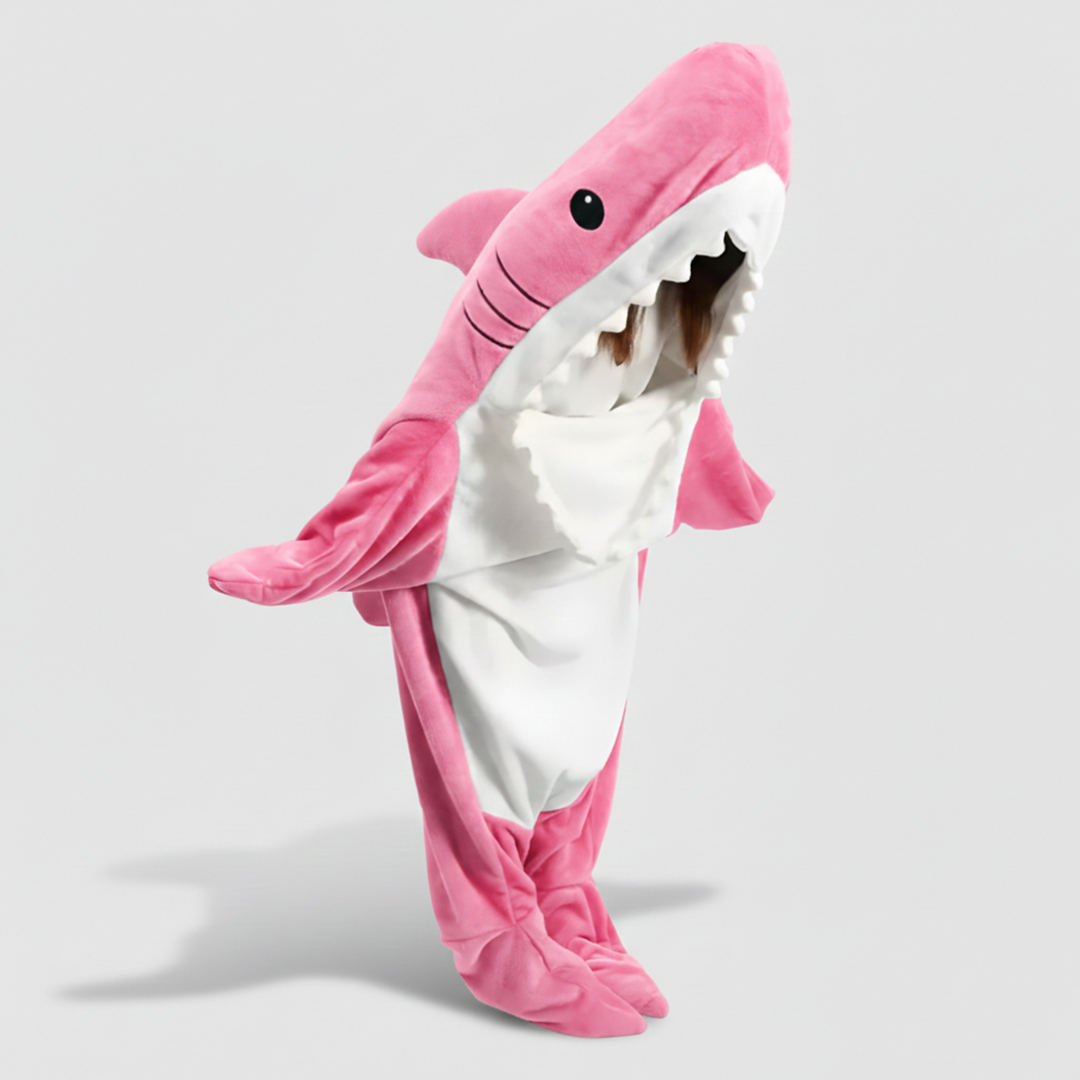 Hoodie Blanket - Shark Design - Wearable Throw