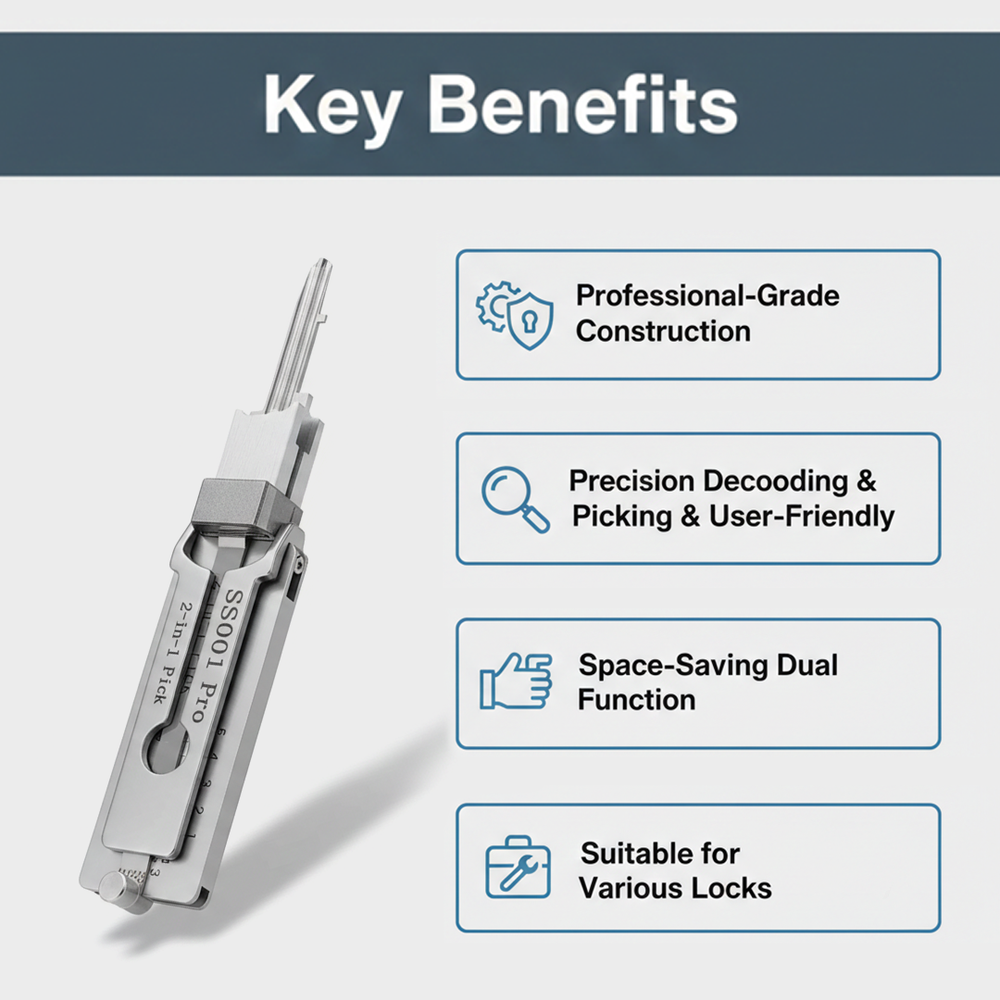 Key Decoder Tool - Stainless Steel - Dual Function