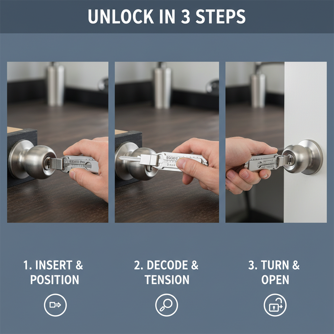 Key Decoder Tool - Stainless Steel - Dual Function