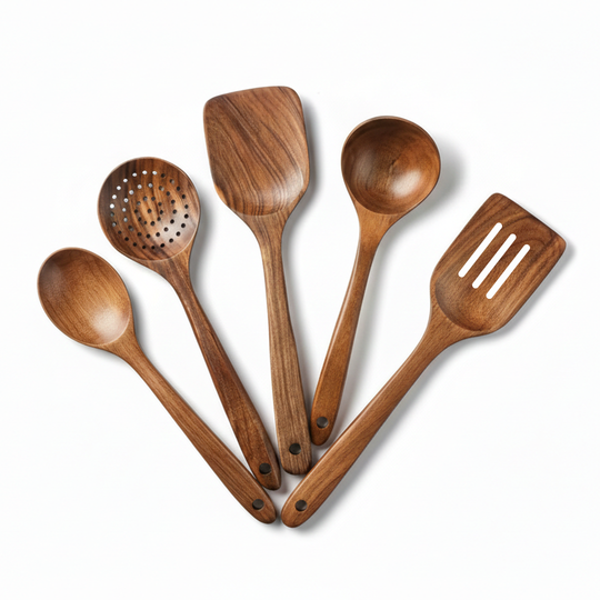 Kitchen Utensil Set - Teak Wood - Cooking Tools
