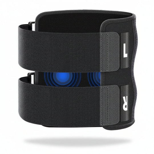 Knee Support Brace with Adjustable Buckle Straps and Dual Pads
