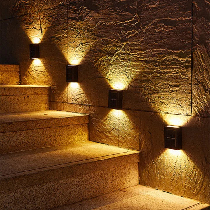 LED Solar Wall Lights - Wireless Outdoor - Automatic Lighting - Luvonic