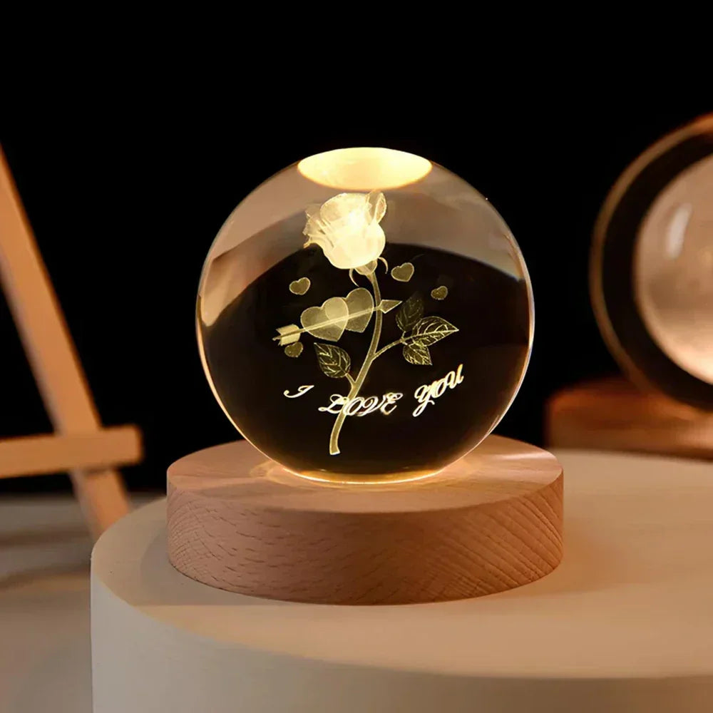 LED Night Light - 3D Crystal Sphere - USB Powered bb
