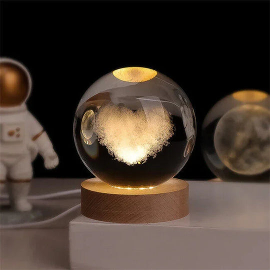 LED Night Light - 3D Crystal Sphere - USB Powered