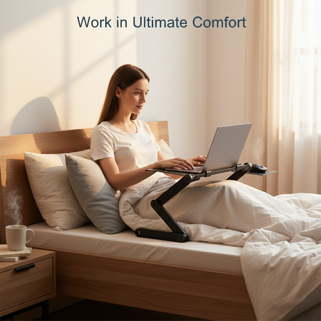 Laptop Stand - Adjustable Design - Folding Desktop