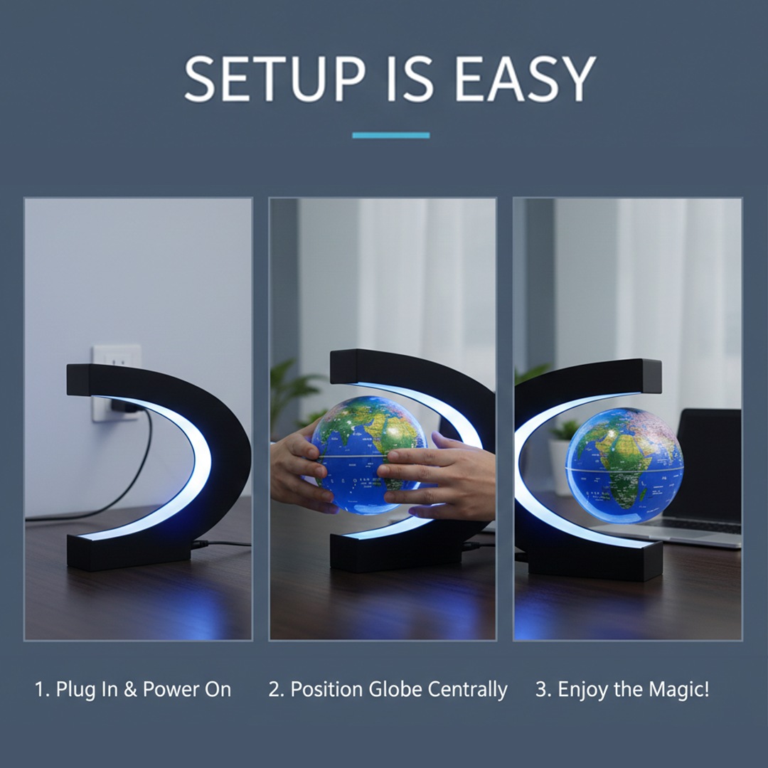 Levitating Globe - LED Display - Desk Decoration