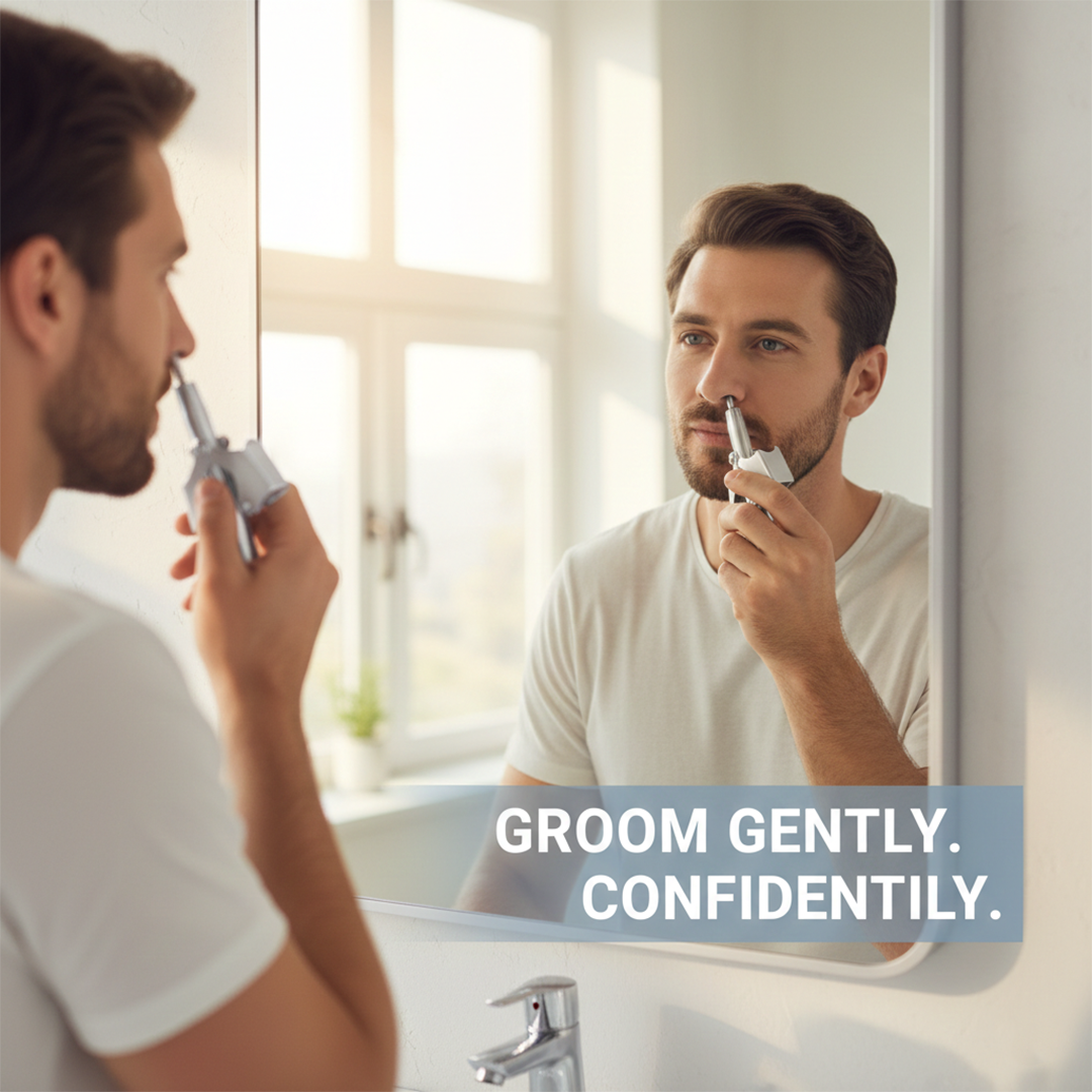 Manual Stainless Steel Nose Hair Trimmer for Manual Grooming