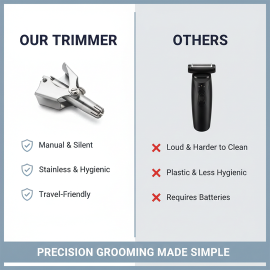 Manual Stainless Steel Nose Hair Trimmer for Manual Grooming
