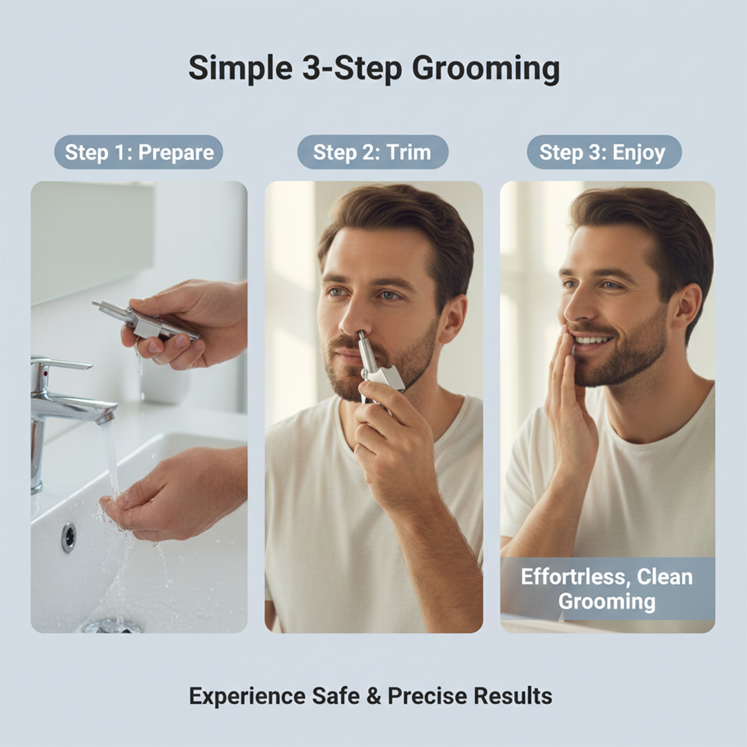 Manual Stainless Steel Nose Hair Trimmer for Manual Grooming