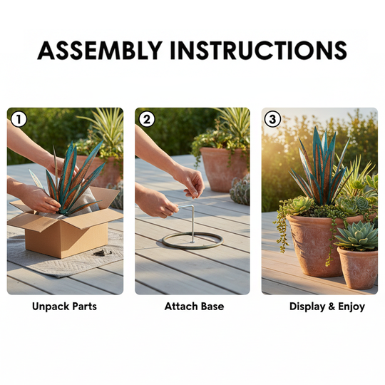 Metal Decorative Plant - Agave Sculpture - Indoor Outdoor