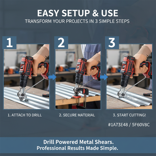 Metal Shear Attachment - Drill Powered - Sheet Cutting