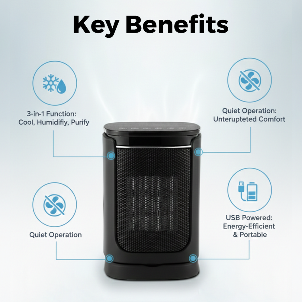 Mini Air Cooler - Portable Fan - USB Powered