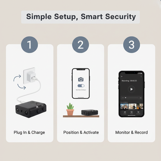 Mini HD Camera with Motion Detection and Night Vision Recording