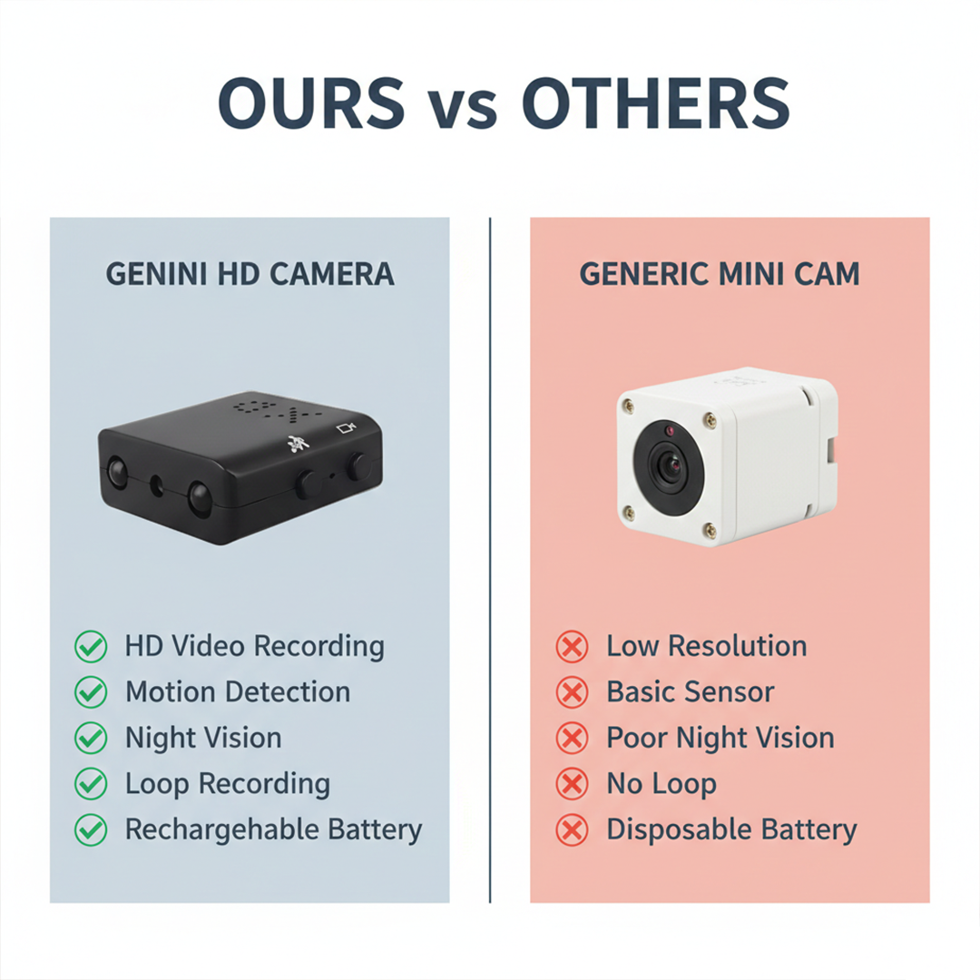Mini HD Camera with Motion Detection and Night Vision Recording