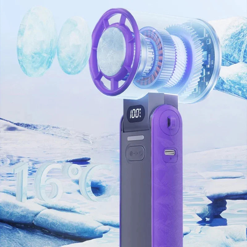 Mini Handheld Fan - Rechargeable - Folding Design
