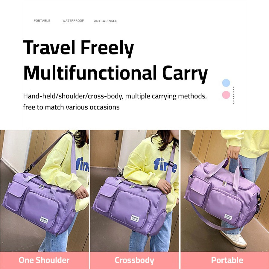Multi-Pocket Travel Bag | Sports and Gym Duffle with Separate Shoe Compartment
