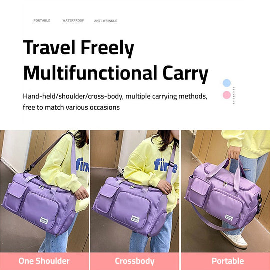 Multi-Pocket Travel Bag | Sports and Gym Duffle with Separate Shoe Compartment