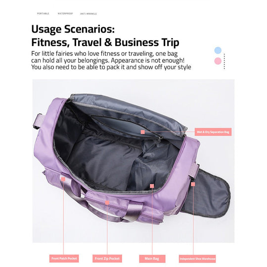 Multi-Pocket Travel Bag | Sports and Gym Duffle with Separate Shoe Compartment