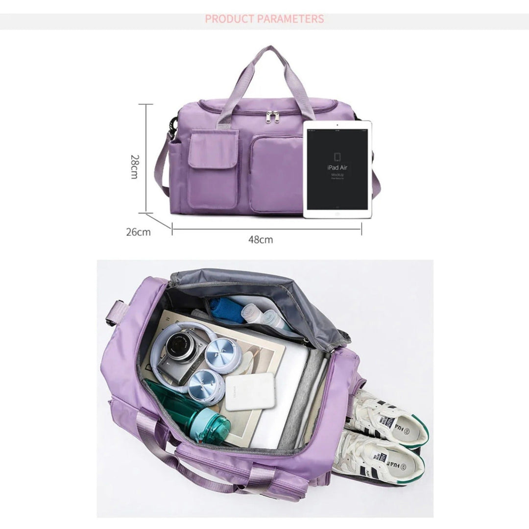 Multi-Pocket Travel Bag | Sports and Gym Duffle with Separate Shoe Compartment