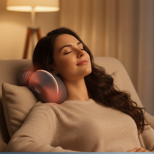 Neck Massager Pillow - Heated Support - Vibration Function