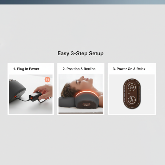 Neck Massager Pillow - Heated Support - Vibration Function