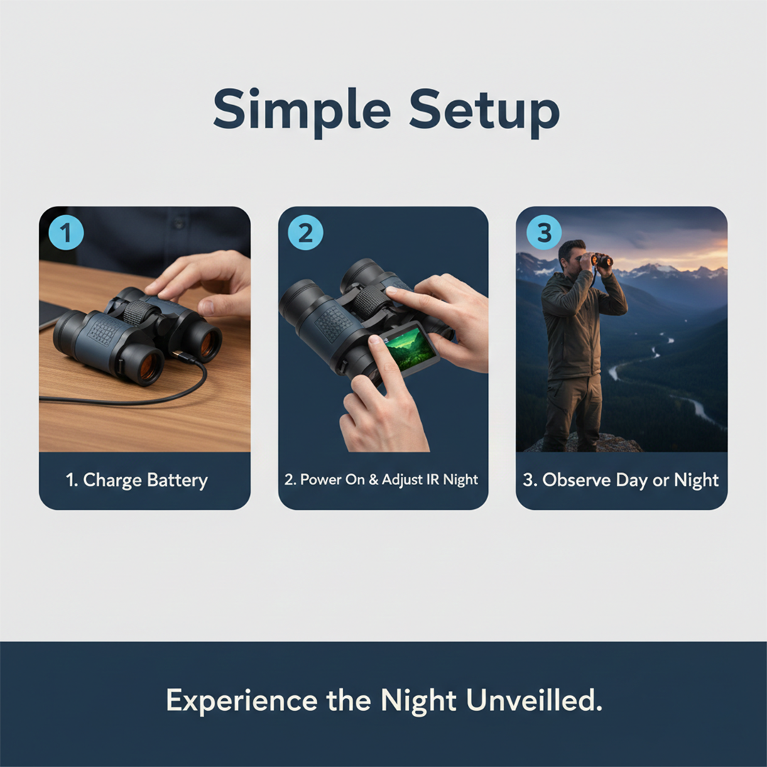 Night Vision Binoculars - Digital Viewing - Infrared Mode