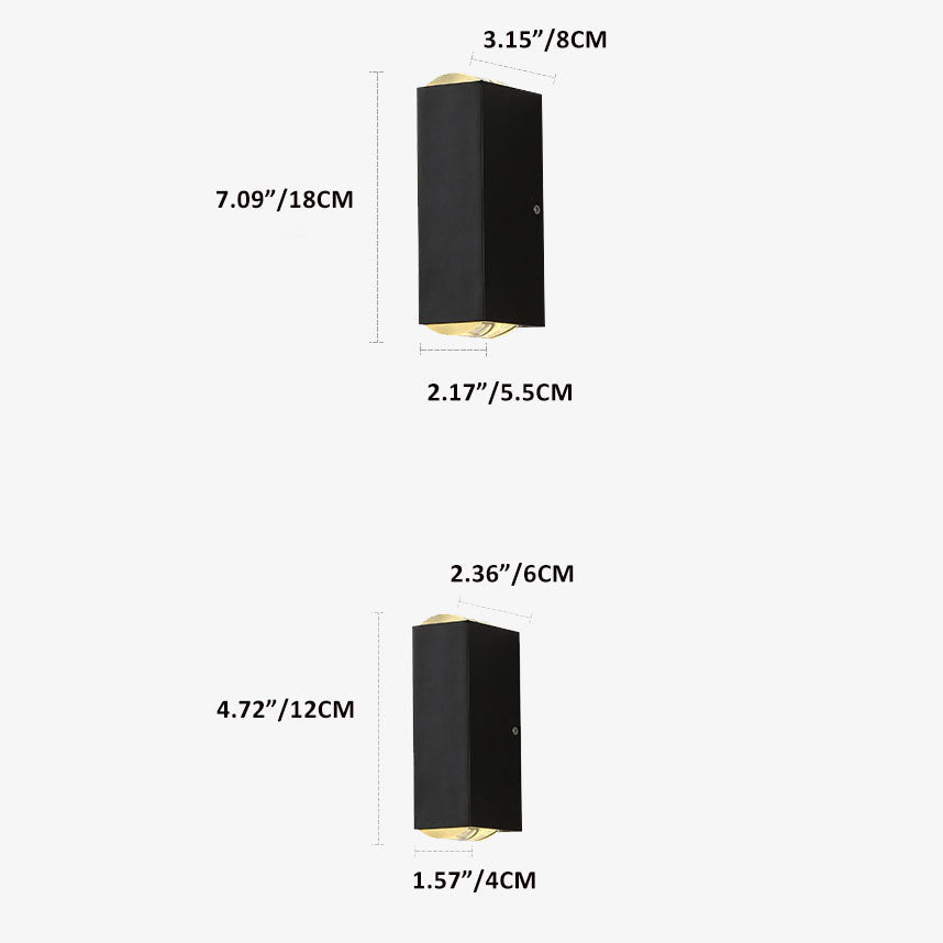 Modern Waterproof LED Outdoor Wall Light | Rectangular Up/Down Aluminium Fixture