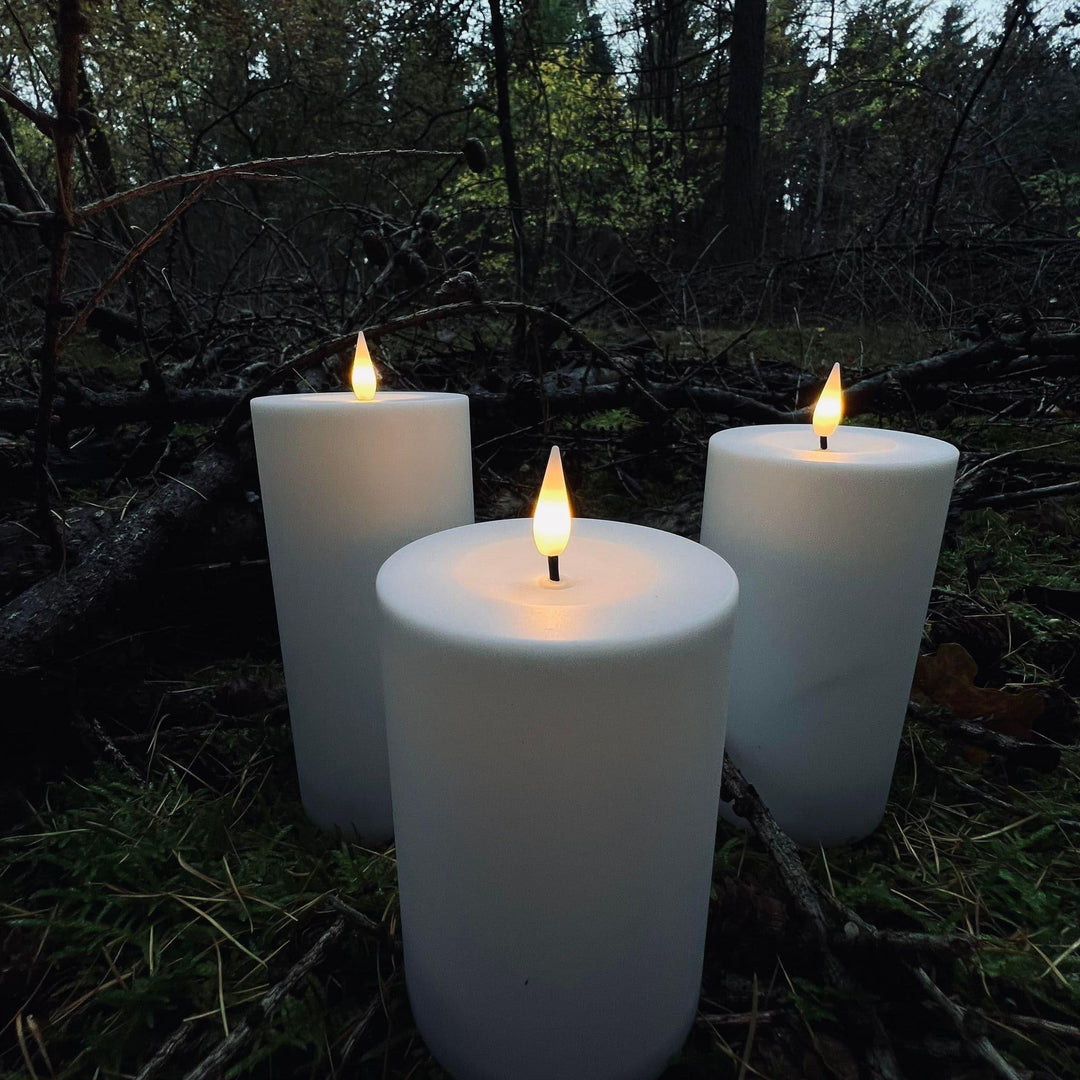 Outdoor LED Candle Set - Flameless Pillar Candles