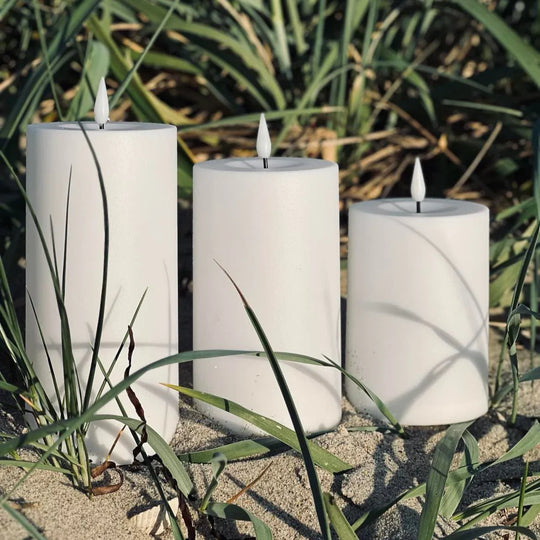 Outdoor LED Candle Set - Flameless Pillar Candles