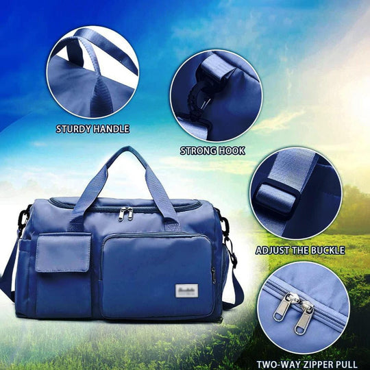 Multi-Pocket Travel Bag | Sports and Gym Duffle with Separate Shoe Compartment