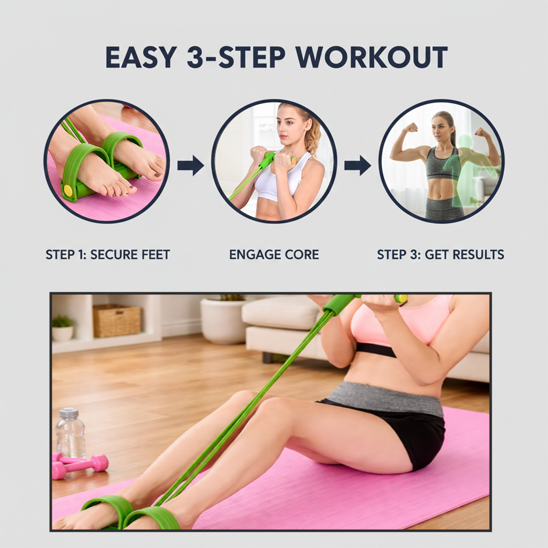 Pedal Resistance Bands - Elastic Trainer - Sit Up Tool