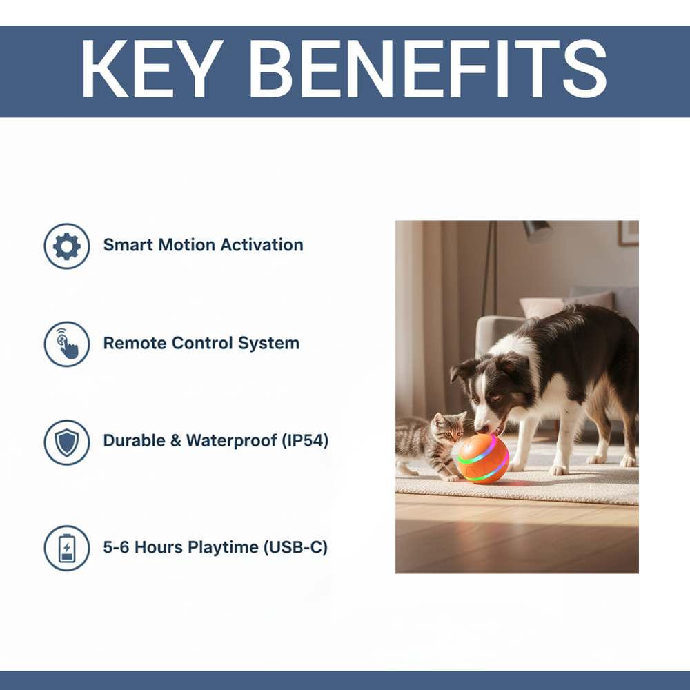 Pet Ball Toy - Interactive - Remote Control