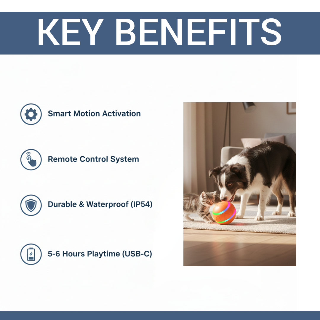 Pet Ball Toy - Interactive - Remote Control