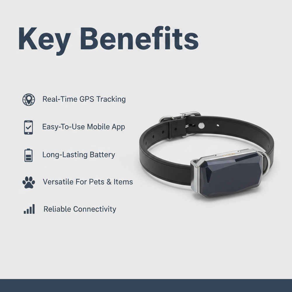 Pet Collar Tracker - GPS Monitoring - Mobile Connectivity