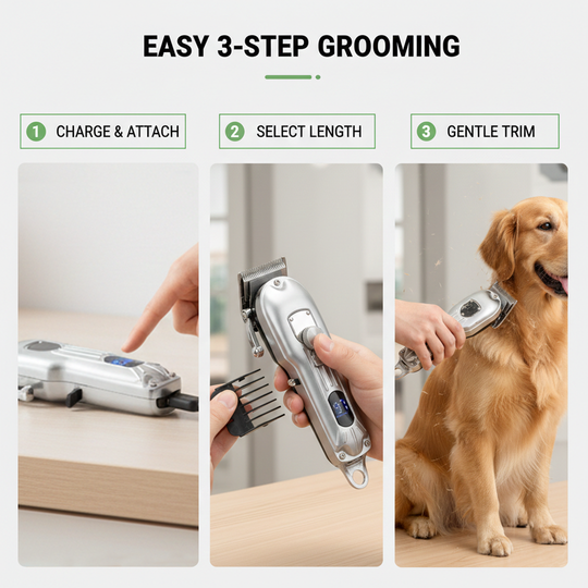 Pet Hair Clipper - Rechargeable Design - Metal Body