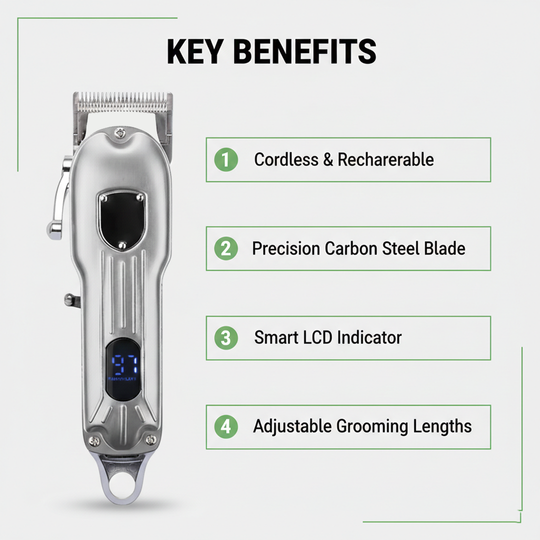 Pet Hair Clipper - Rechargeable Design - Metal Body
