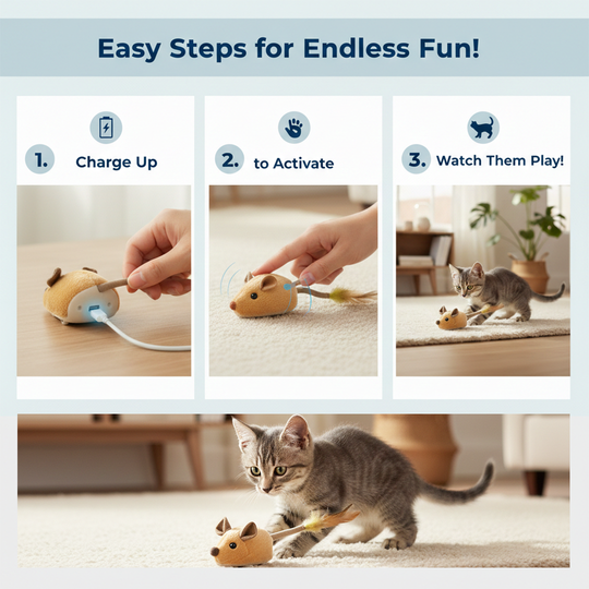 Pet Toy - Motion Activated - Mouse Shape