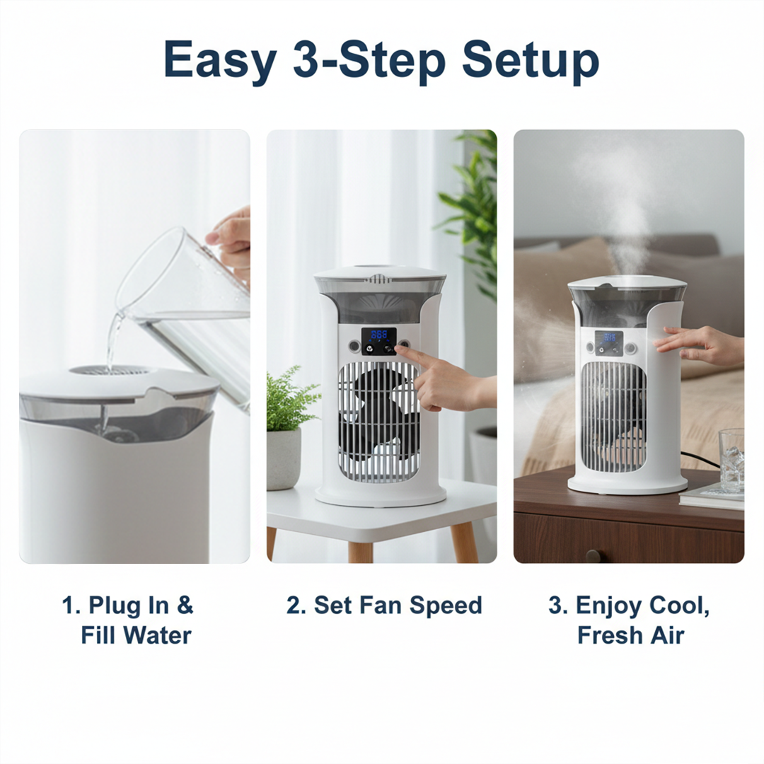 Portable Air Conditioner - Desktop Cooling - USB Powered