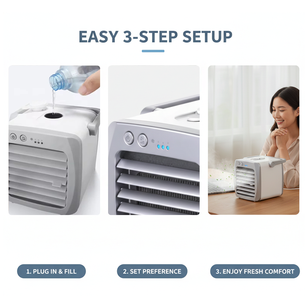 Portable Air Conditioner - Humidifier Function - Air Purifier