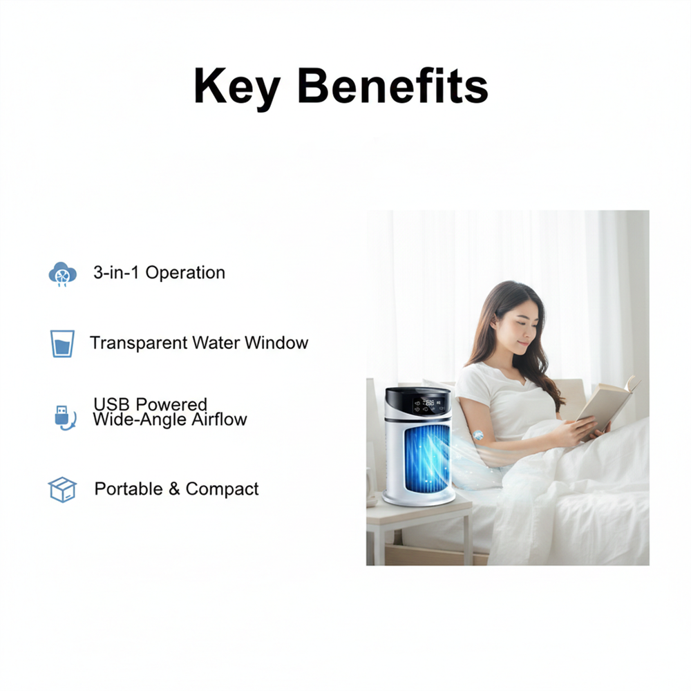 Portable Air Conditioner - USB Powered - Indoor Cooling