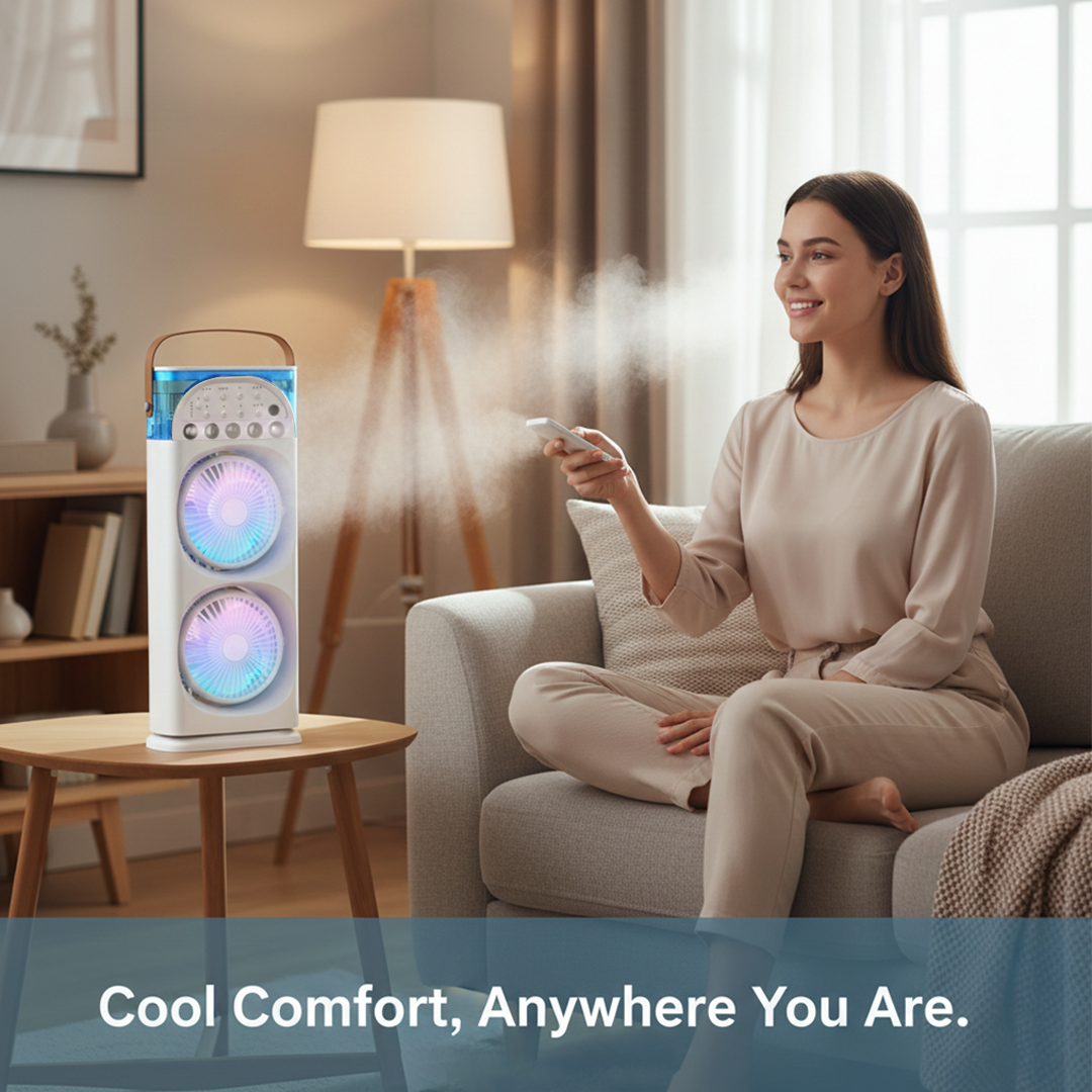 Portable Air Cooler - Humidifier Function - LED Lighting