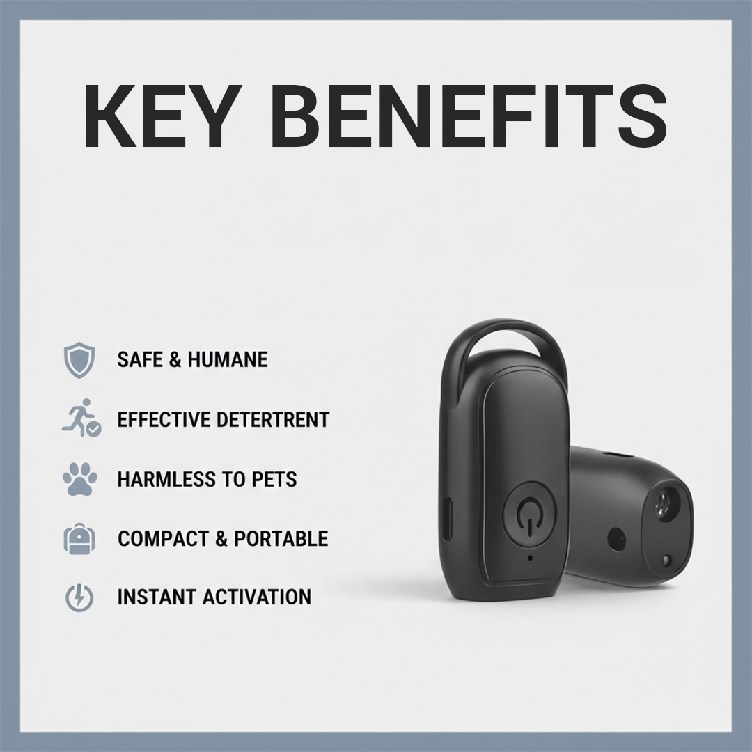 Portable Ultrasonic Dog Repellent for Outdoor Safety and Training